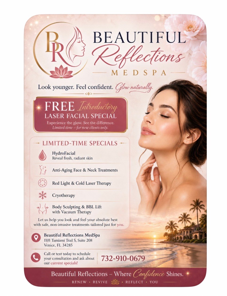 Beautiful Reflections MedSpa promotional flyer